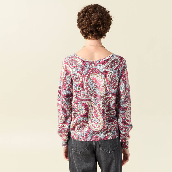 Pull manches longues vieux rose femme