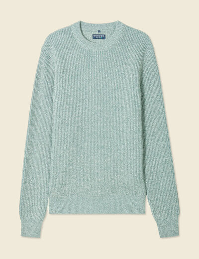 Pull manches longues vert foncé homme