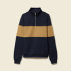 Sweat col montant manches longues bleu marine homme