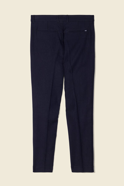 Pantalon chino 7/8ème bleu marine homme
