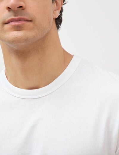 T-shirt en coton manches courtes blanc homme