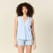 Blouse sans manches blanc femme