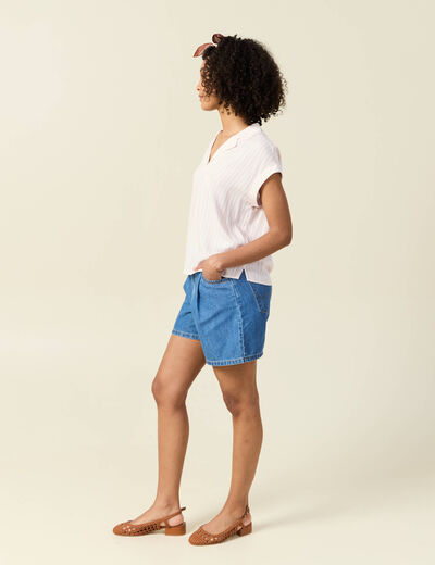 Blouse éco-responsable rose clair femme