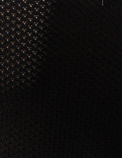 Pull manches courtes ajour&eacute; noir femme