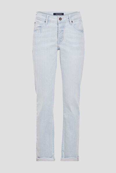 Jeans girlfriend denim bleach femme