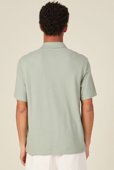 Polo manches courtes vert olive homme