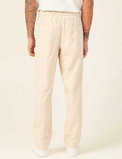 Pantalon chino à coulisse beige homme