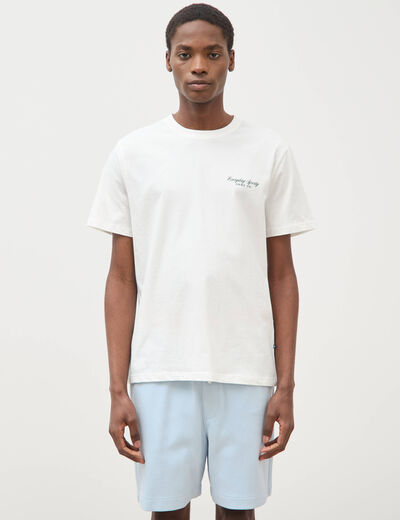 T-shirt en coton ecru homme