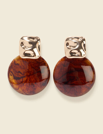 Boucles d'oreilles marron clair femme