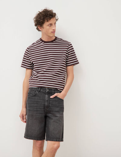 Bermuda en jean coton denim snow noir homme