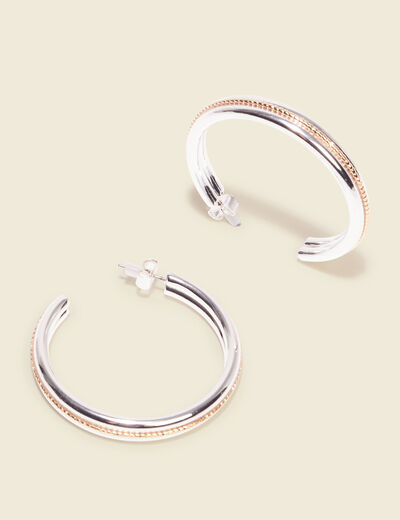 Boucles d'oreilles créoles couleur argent femme