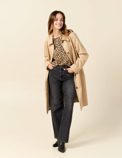 T-shirt manches courtes camel femme