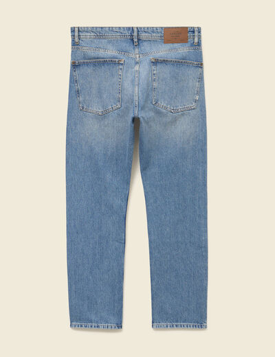 Jeans straight longueur 32 en coton denim stone homme