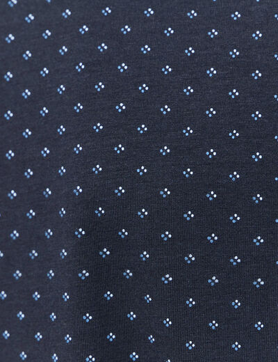 Polo cintr&eacute; manches courtes col polo bleu homme