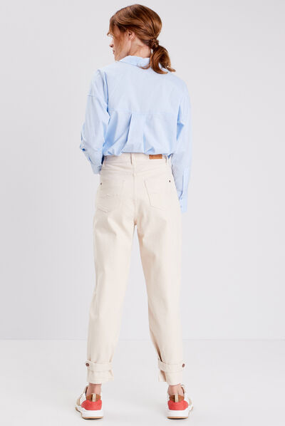 Pantalon slouchy creme femme