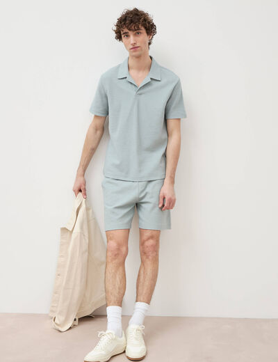Short droit avec cordon vert clair homme