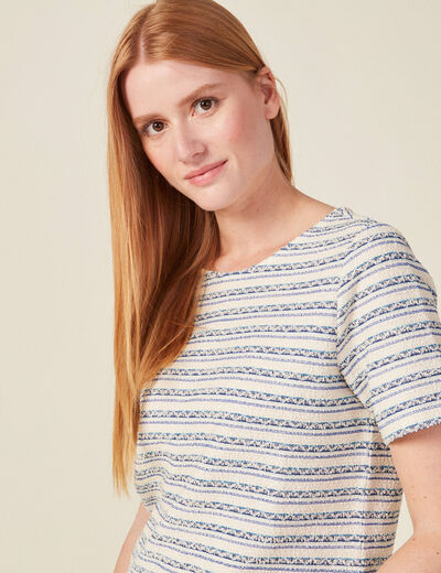 T-shirt manches courtes bleu foncé femme