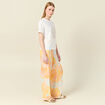 T-shirt manches courtes brodé creme femme