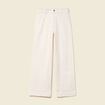 Jeans large taille haute denim blanc femme