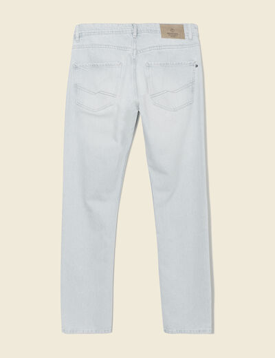 Jeans straight 5 poches denim bleach homme