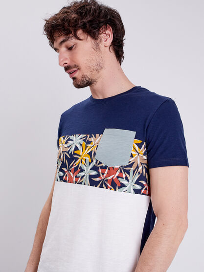 T shirt manches courtes bleu marine homme