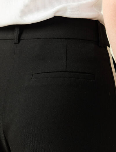 Pantalon large taille haute noir femme