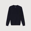Pull manches longues col rond bleu marine homme