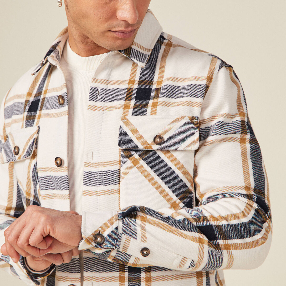 Surchemise éco-responsable camel homme
