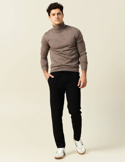 Pantalon chino jogger noir homme