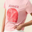 T-shirt manches courtes rose femme