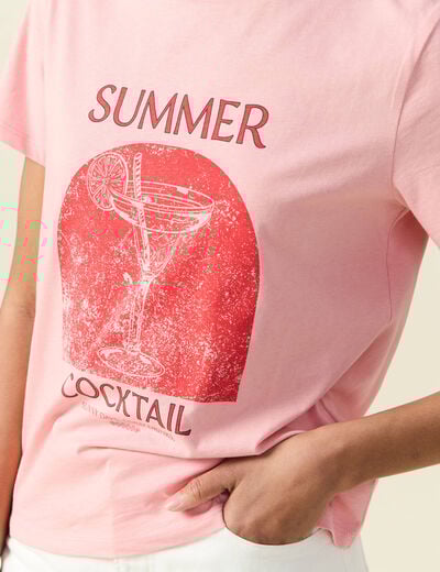 T-shirt manches courtes rose femme