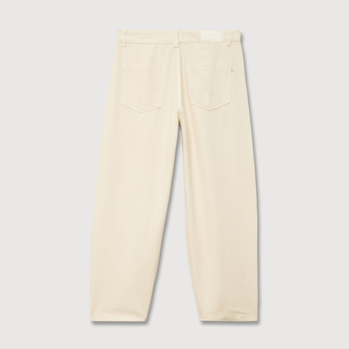 Jeans slouchy taille haute denim blanc femme