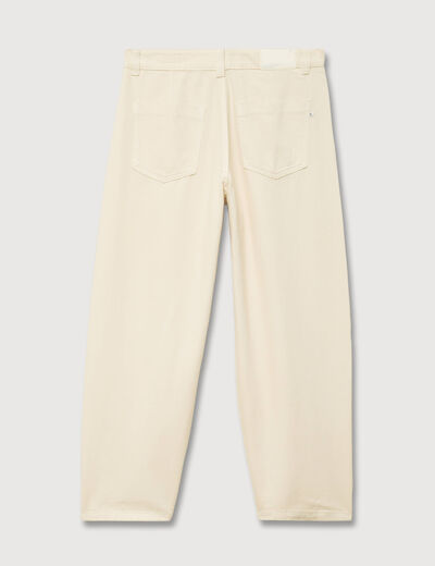 Jeans slouchy taille haute denim blanc femme