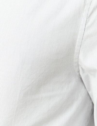 Chemise droite courte en coton gris fonc&eacute; homme