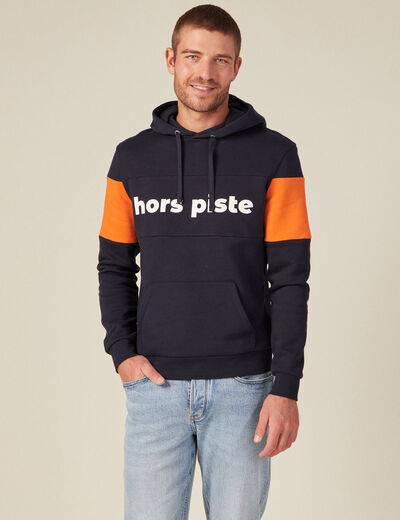 Sweat à capuche bleu marine homme