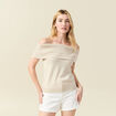 Débardeur tricot sans manches creme femme