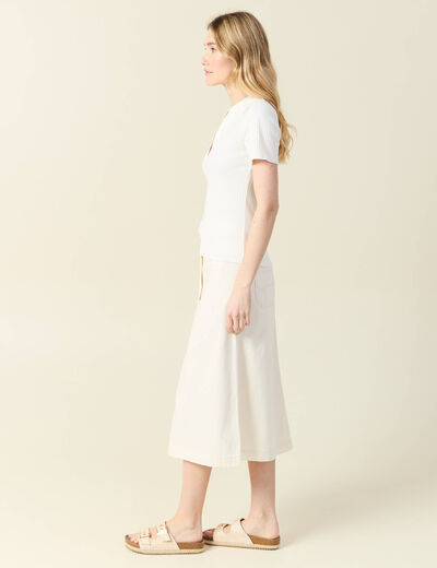 Polo manches courtes ecru femme