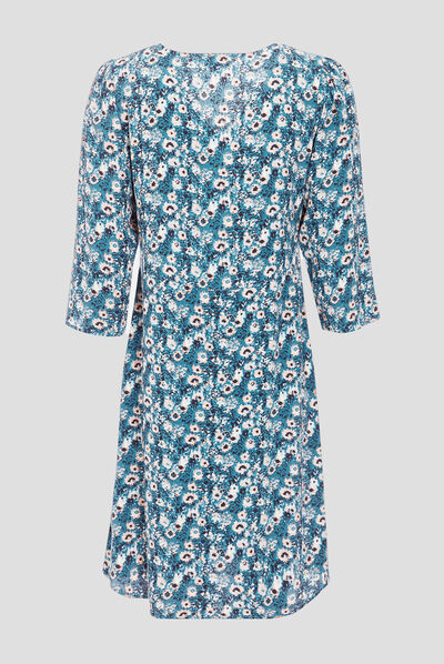 Robe droite éco-responsable bleu canard femme