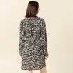 Robe droite fluide ceinturée creme femme