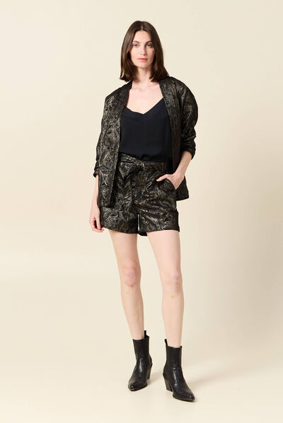 Veste droite éco-responsable couleur or femme
