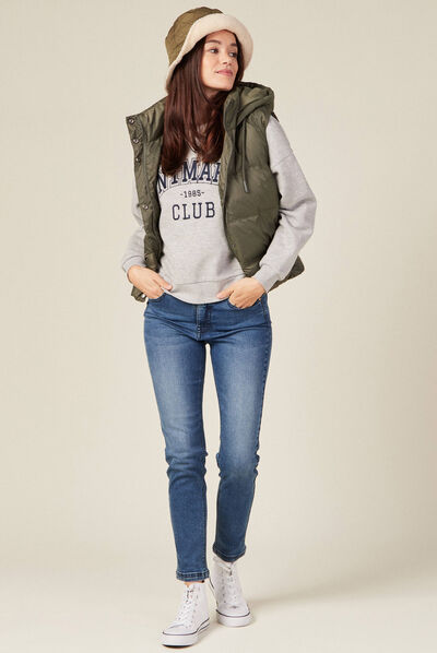 Jeans slim éco-responsable denim stone femme