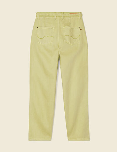 Pantalon large éco-responsable vert anis femme