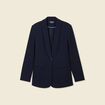 Veste blazer col ch&acirc;le bleu marine femme