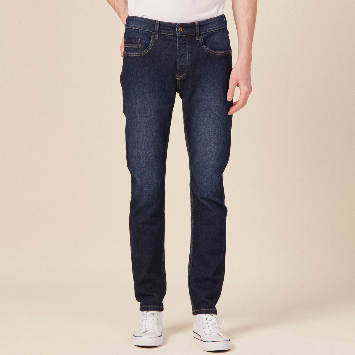 Jeans slim 5 poches denim brut homme