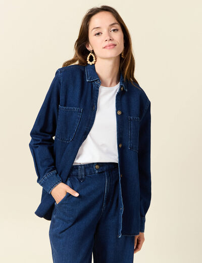 Surchemise en jean denim brut femme