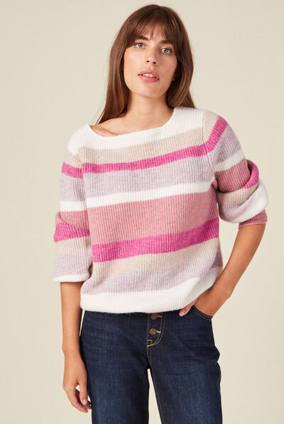 Pull manches longues rouge clair femme