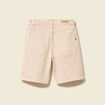 Bermuda large taille haute en jeans denim blanc femme