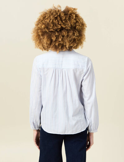 Blouse manches longues bleu ciel femme