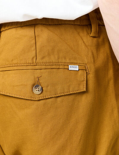 Bermuda droite à coulisse camel homme