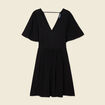 Robe trapèze fluide noir femme